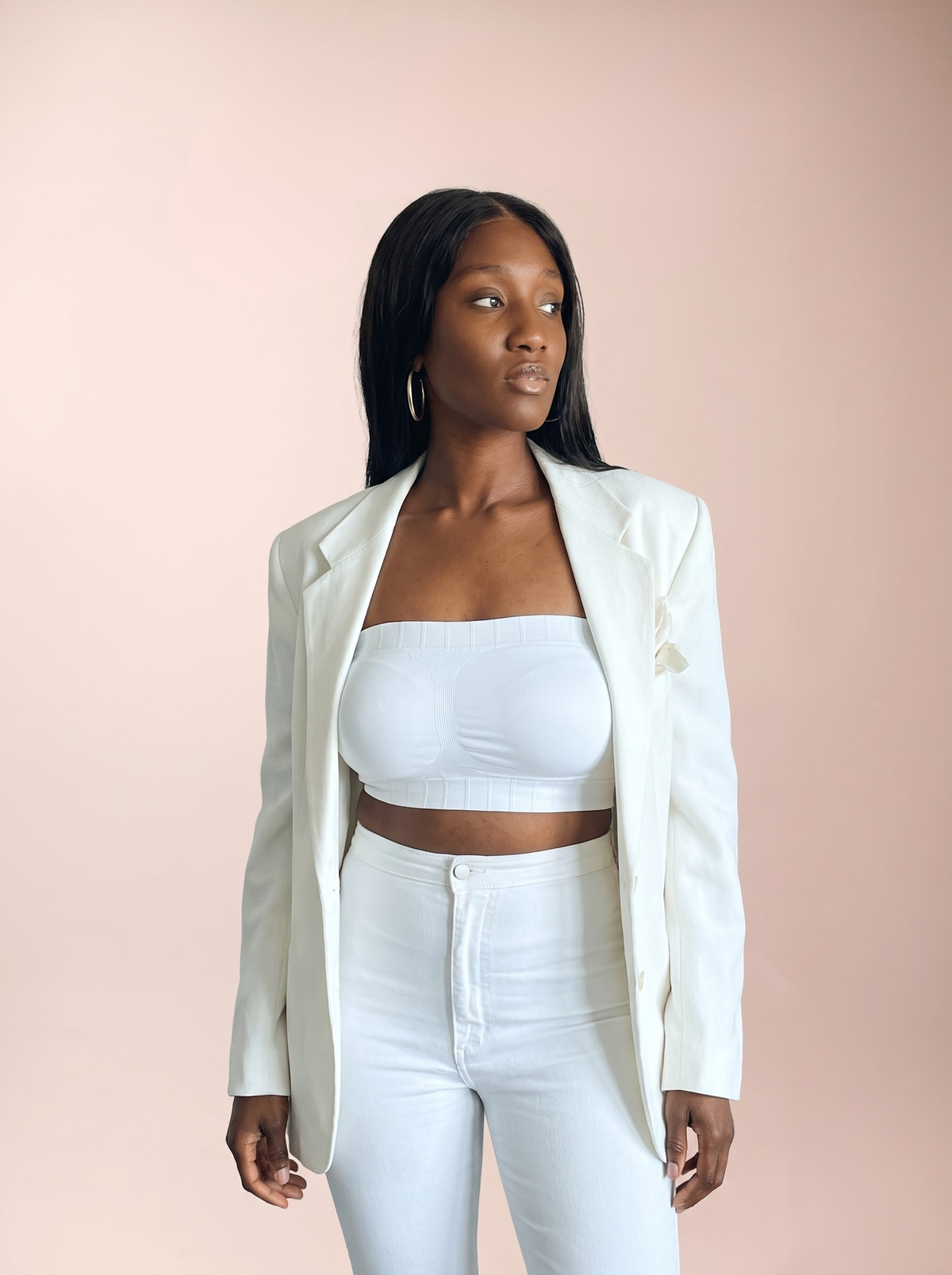 A Melunawear wireless bra with a tape measure around the fullest part of the cups